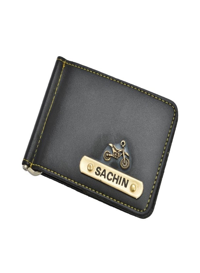 Your Gift Studio : Personalized Vegan Leather Money Clip | Classy Money Clip Wallet | Unisex | Read Bullet Points Before Buying (Black) - Image 1